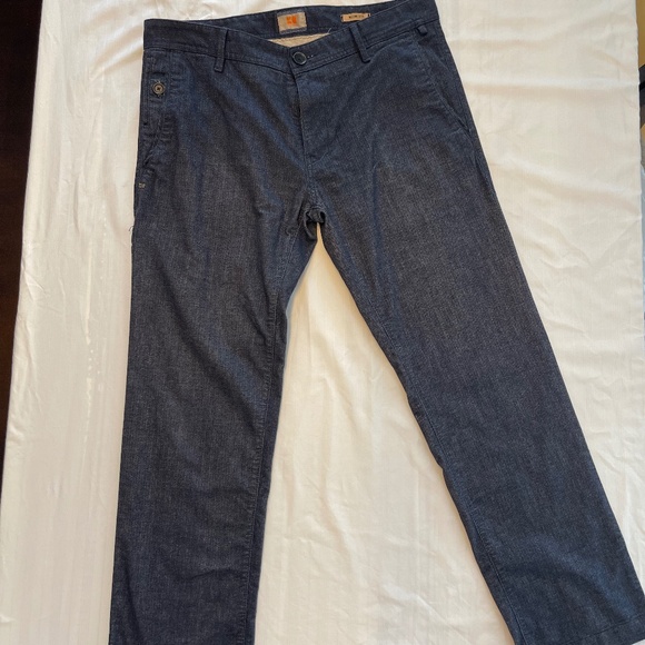 Hugo Boss orange casual Slim Fit pants Grey cotton blend double pockets 34R - Picture 1 of 4